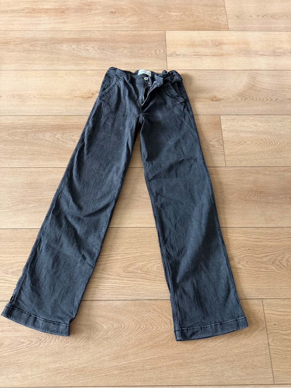 abercrombie kids Black High-Rise Wide-Leg Jeans
